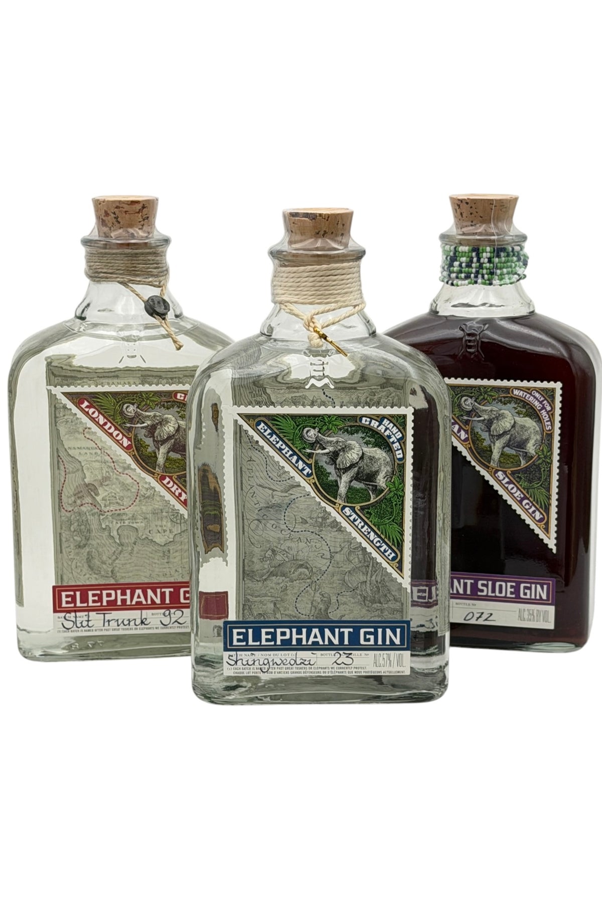Elephant Gin Collection | London Dry, Sloe Gin & Navy Strength | 3 x 750ml