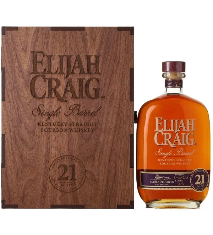 Elijah Craig 21 Year Old Single Barrel Kentucky Straight Bourbon Whiskey 750ml