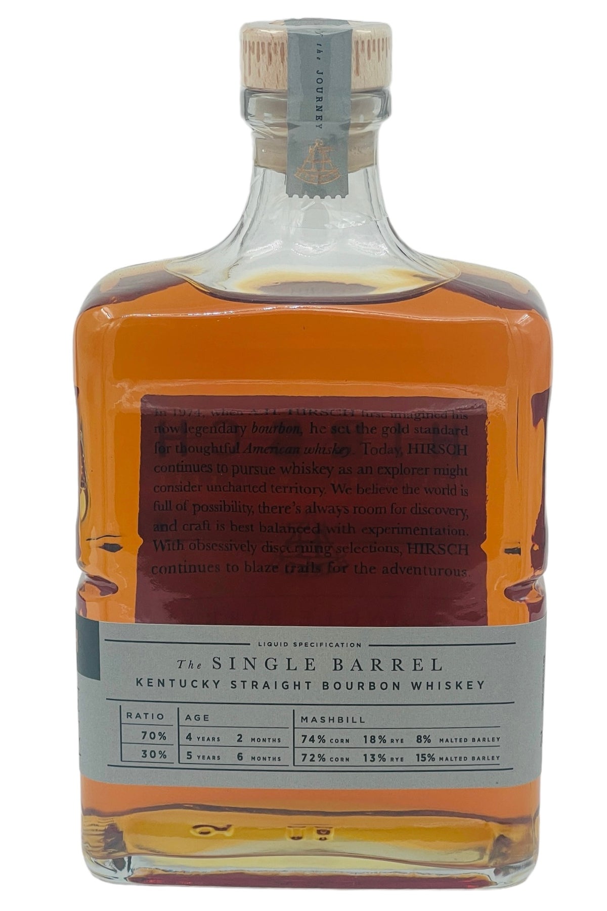 Hirsch &quot;The Single Barrel&quot; Silver Label Bourbon Whiskey, Batch SLV230-10