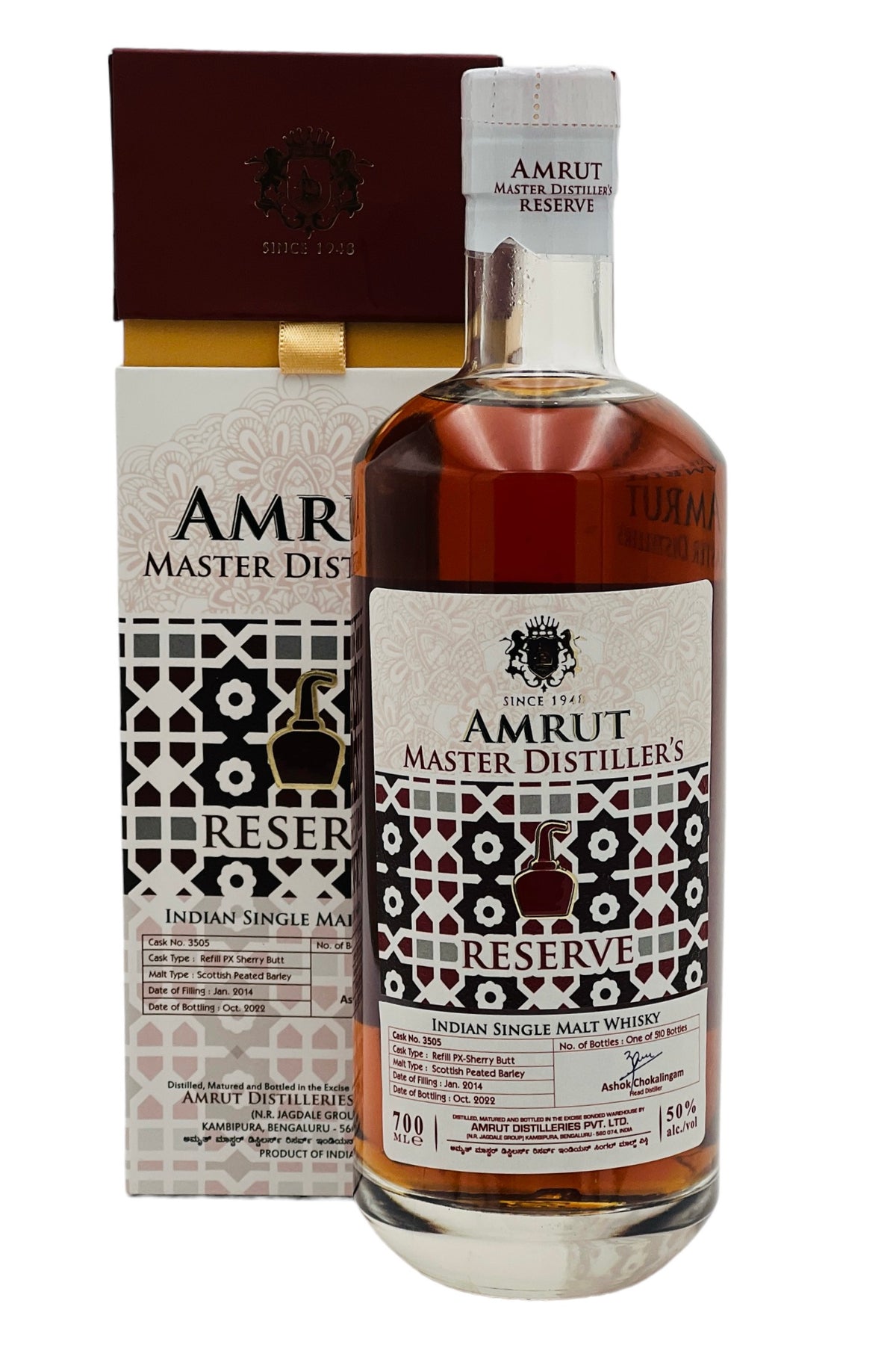 Amrut Master Distiller&#39;s Reserve Single Malt Indian Whisky