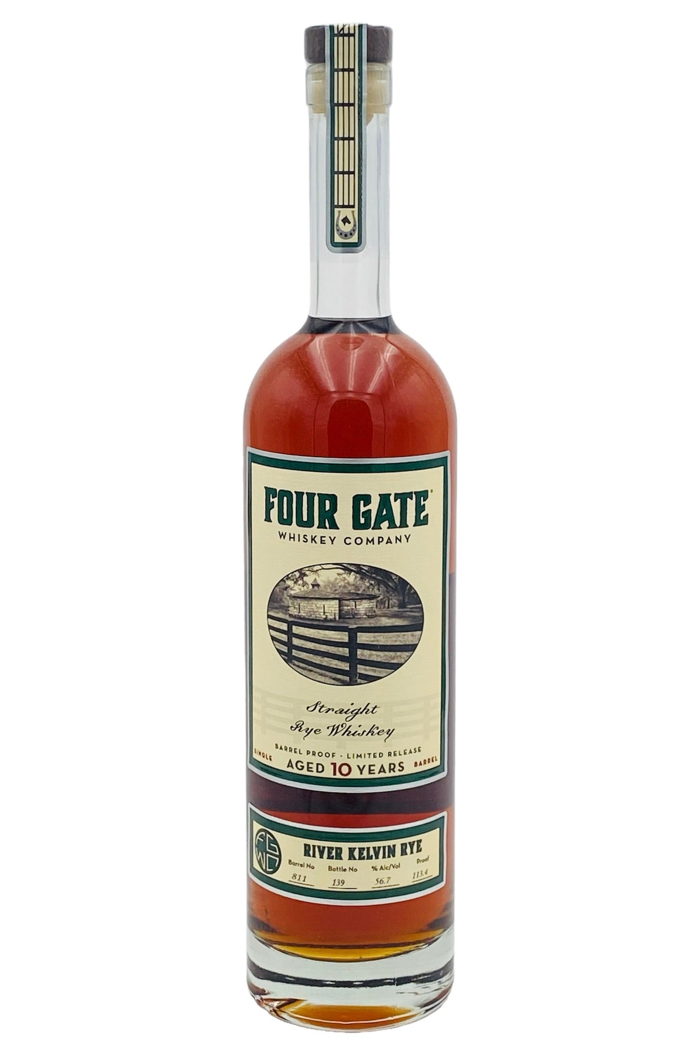 Four Gate Whiskey Co. 10-Year "River Kelvin Rye" Straight Rye Whiskey