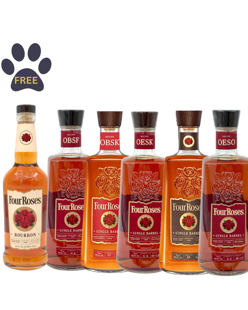 Blackwell's Four Roses 6 Bottle Single Barrel Collection with Complimentary Straight Bourbon!