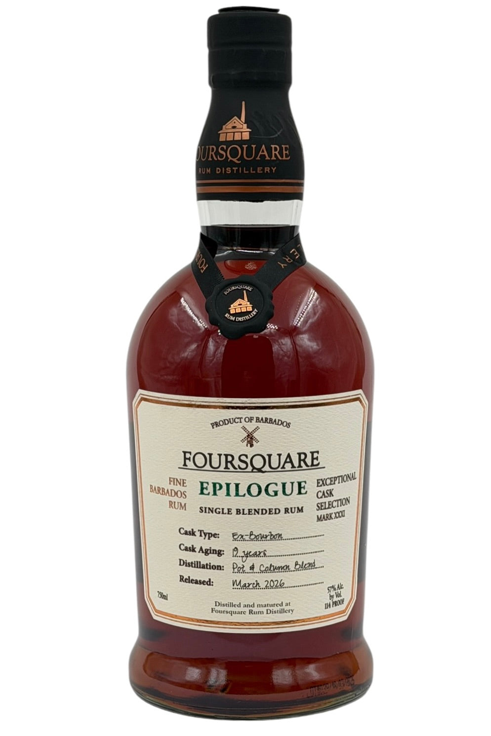 Foursquare Rum Distillery Exceptional Cask Selection Epilogue Mark XXXI 19 Year Barbados Rum 750ml