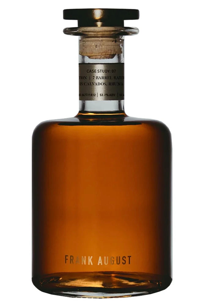 Frank August Case Study: 07 | "French Connection" | Kentucky Straight Bourbon & Rye Whiskey Blend | Finished in Calvados, Martinique Rhum & Caribbean Rum Casks | 107.4 Proof / 53.7% ABV | 750ml