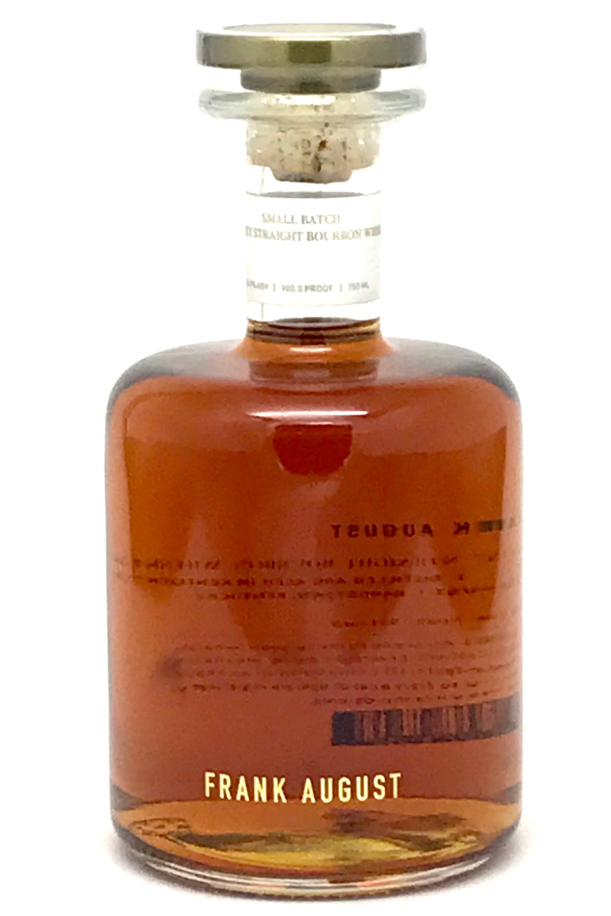 Frank August Small Batch Kentucky Straight Bourbon Whiskey Blackwells Exclusive Engraved Bottle Cap Worlds Best Bourbon IWSC 2025 100 Proof 50% ABV 750ml