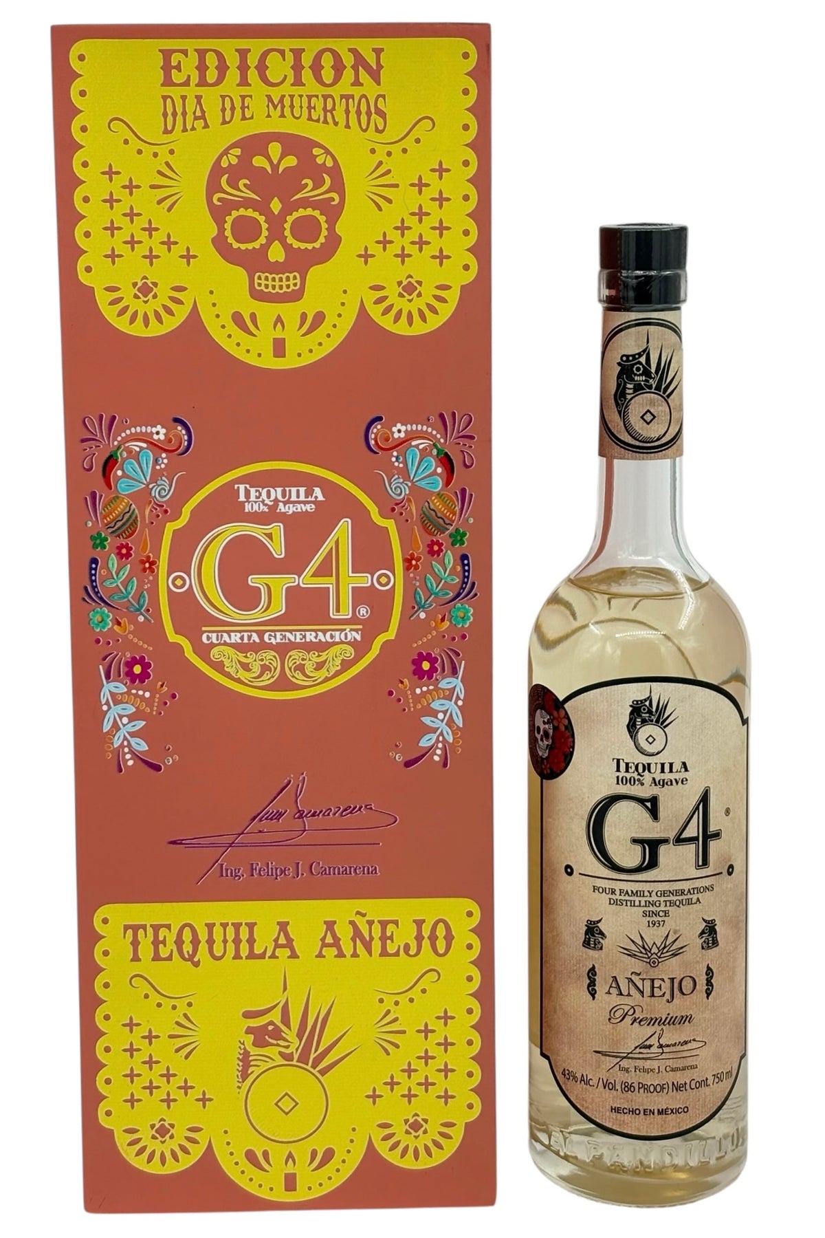 G4 Anejo Tequila De Madera Día De Muertos