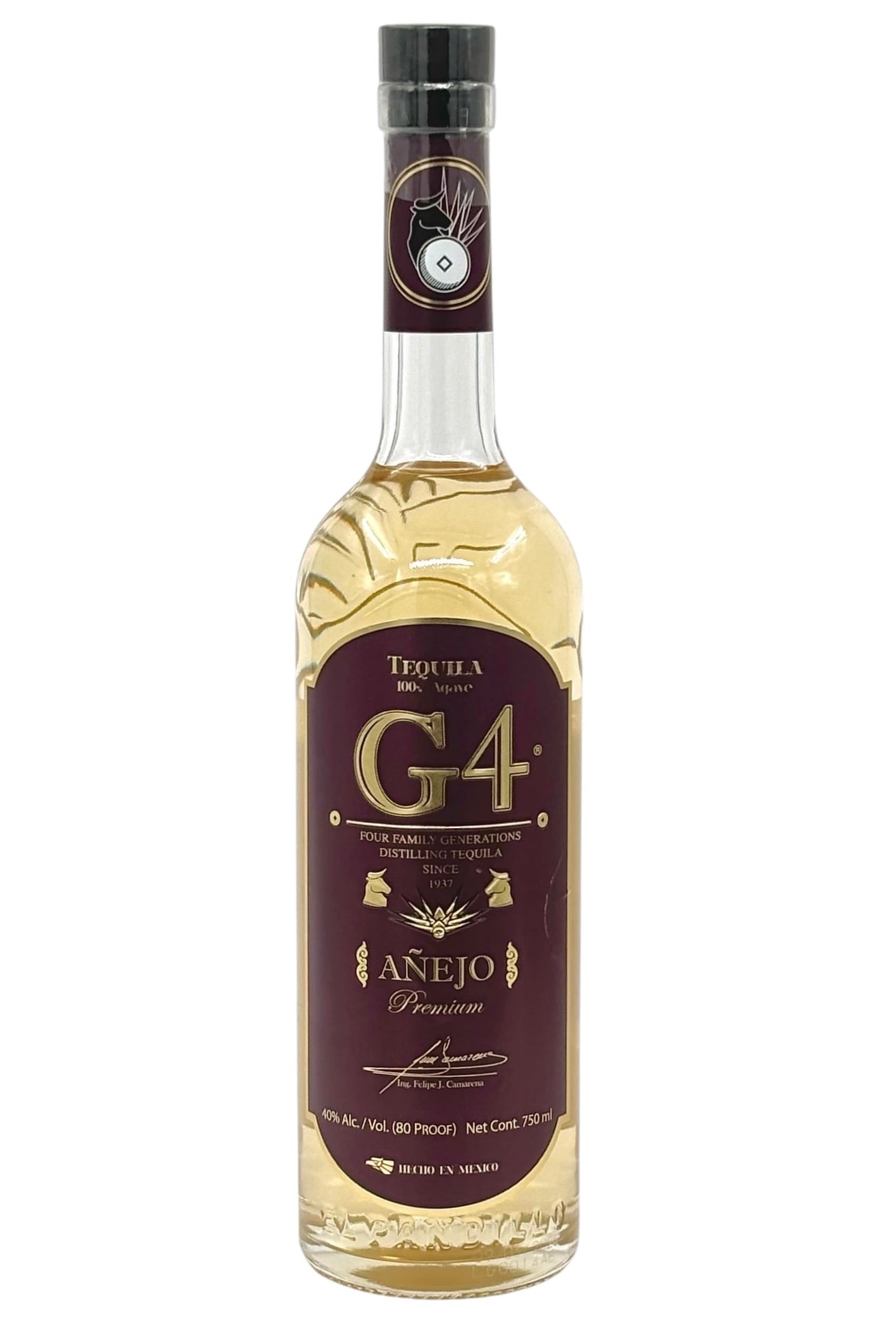Buy G4 Anejo Tequila 100% Blue Weber Agave El Pandillo Distillery Felipe  Camarena NOM 1579 24 Months Ex-Bourbon Barrels Additive Free Rainwater  Distillation 40% ABV 80 Proof 750ml Online