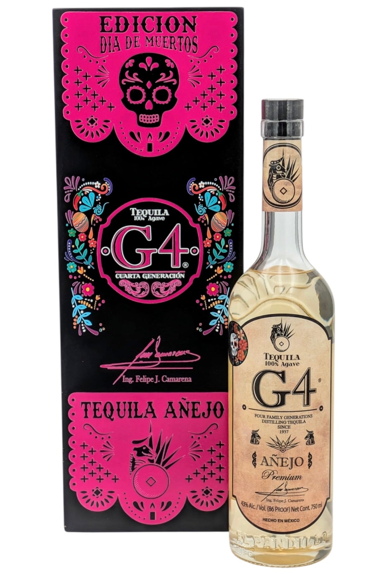 G4 Anejo Tequila De Madera Día De Muertos