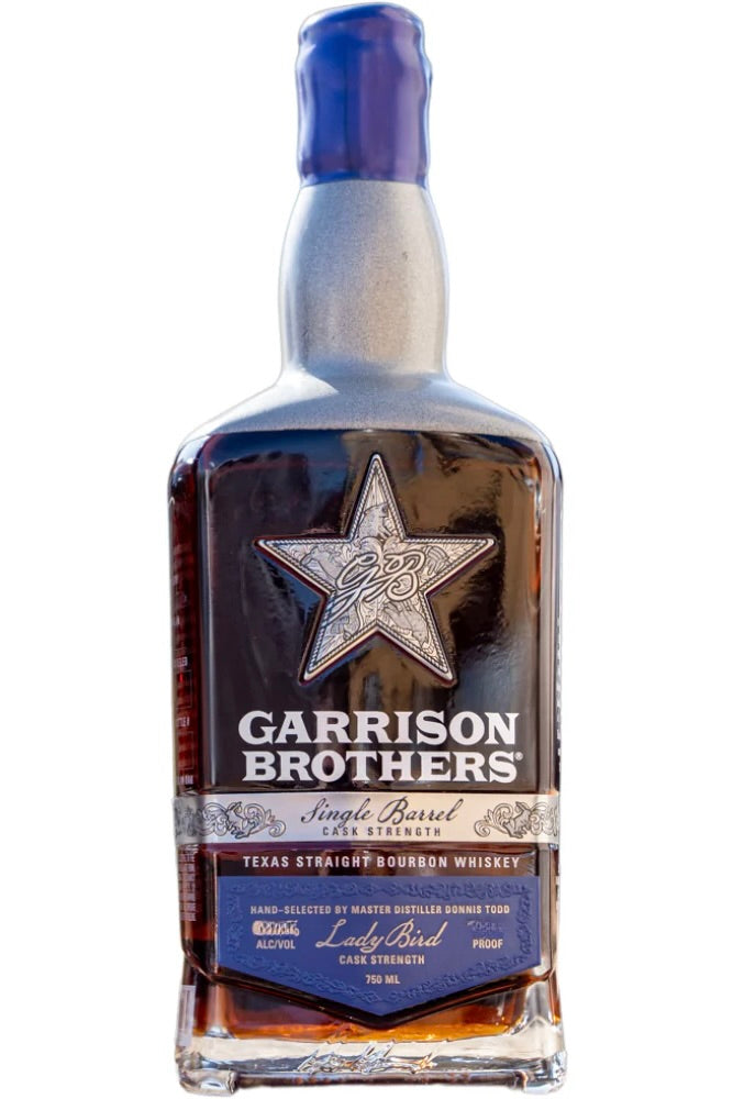 Garrison Brothers Lady Bird Cask Strength Single Barrel Texas Straight Bourbon Whiskey Infused with Honey & Finished in Cognac Casks 135 Proof 750ml