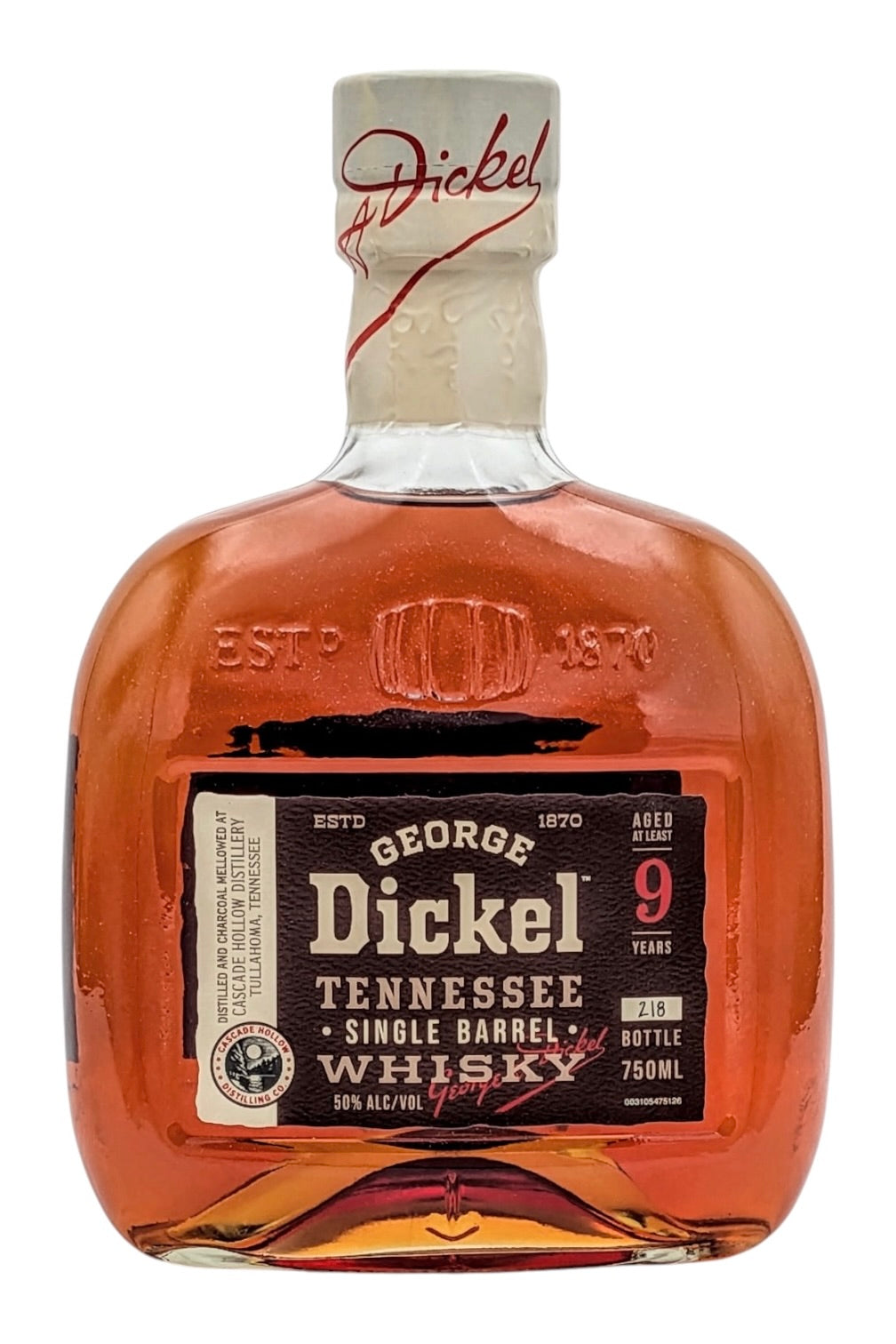 George Dickel 9 Year Old Hand Selected Barrel Sour Mash Whisky 100 Proof 750ml