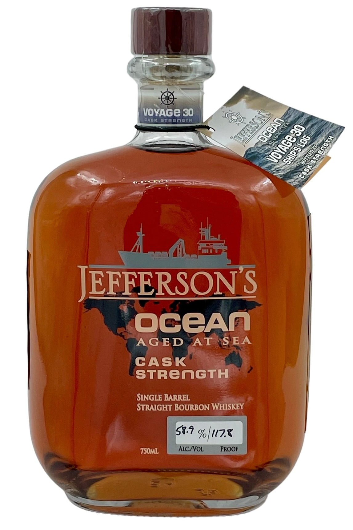 Jefferson's Ocean Cask Strength Aged at Sea Bourbon Whiskey
