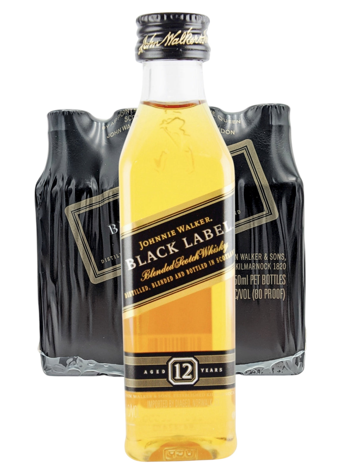 Johnnie Walker Black Label Blended Scotch Whisky 12 x 50 ml