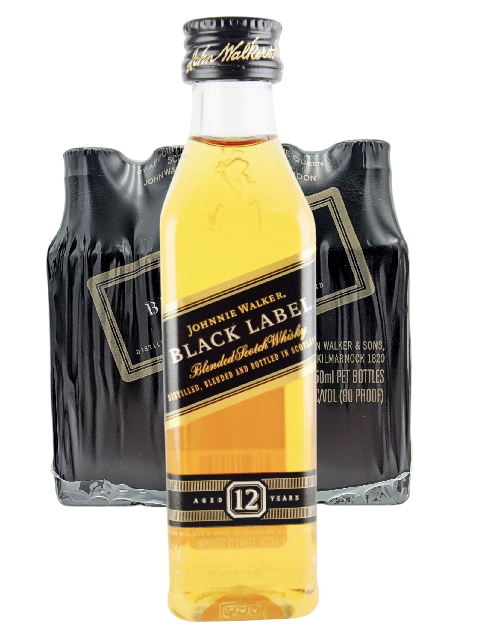 Johnnie Walker Black Label Blended Scotch Whisky 12 x 50 ml