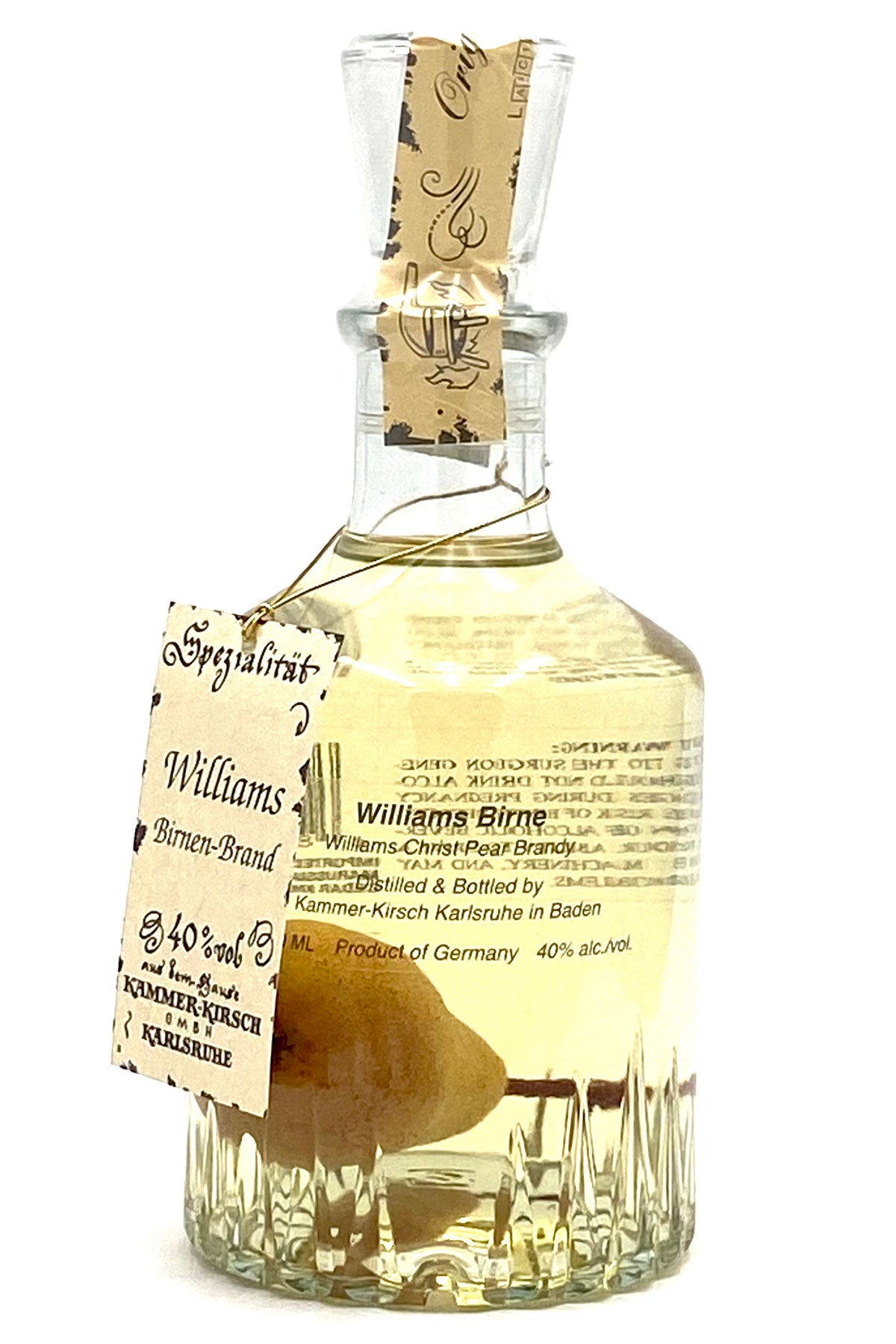 Kammer-Kirsch Williams Birne "Pear-in-Bottle" Pear Brandy