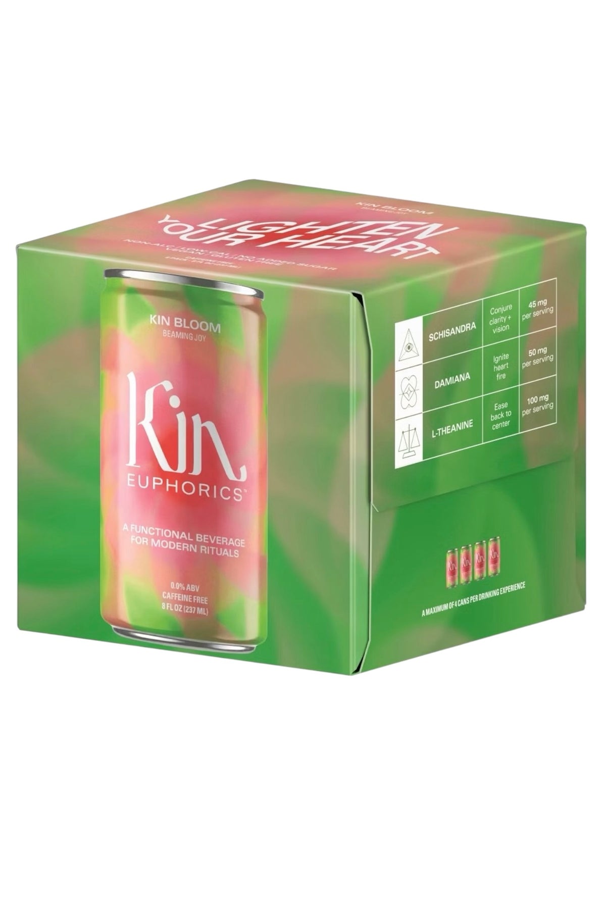 Ken Euphorics Bloom Caffeine Free Non Alcoholic 4 x 8oz Cans