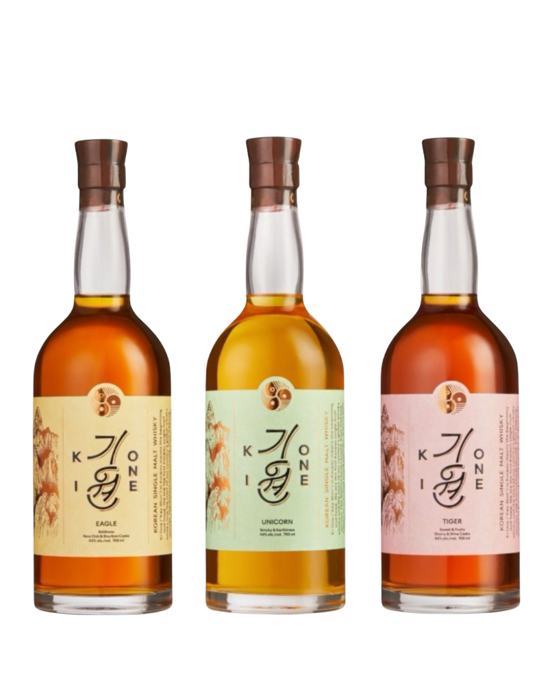 Ki One Distillery Set of Three Korean Single Malt Whisky The Unicorn • The Eagle • The Tiger