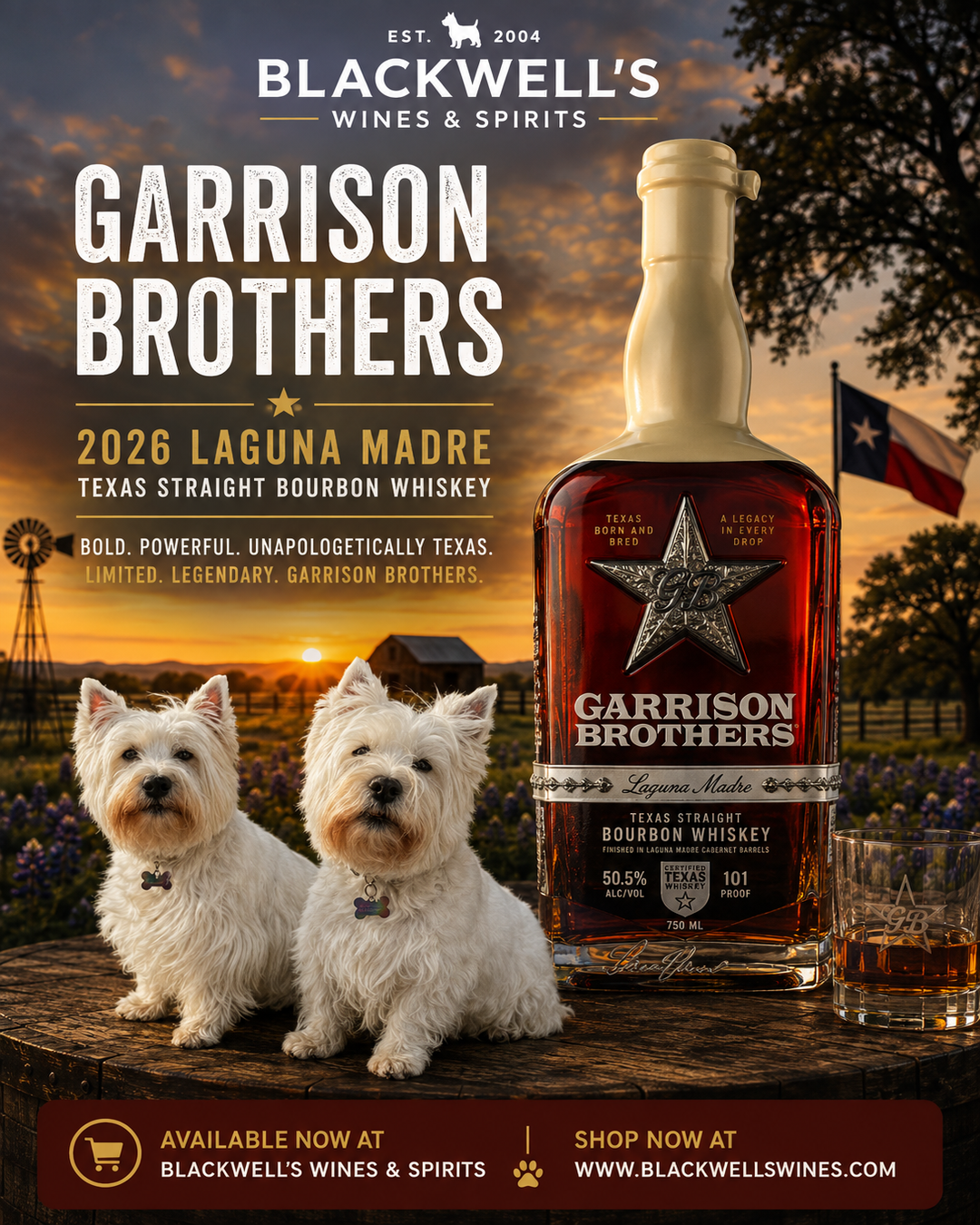 Garrison Brothers 2026 Laguna Madre Texas Straight Bourbon Whiskey 750ml