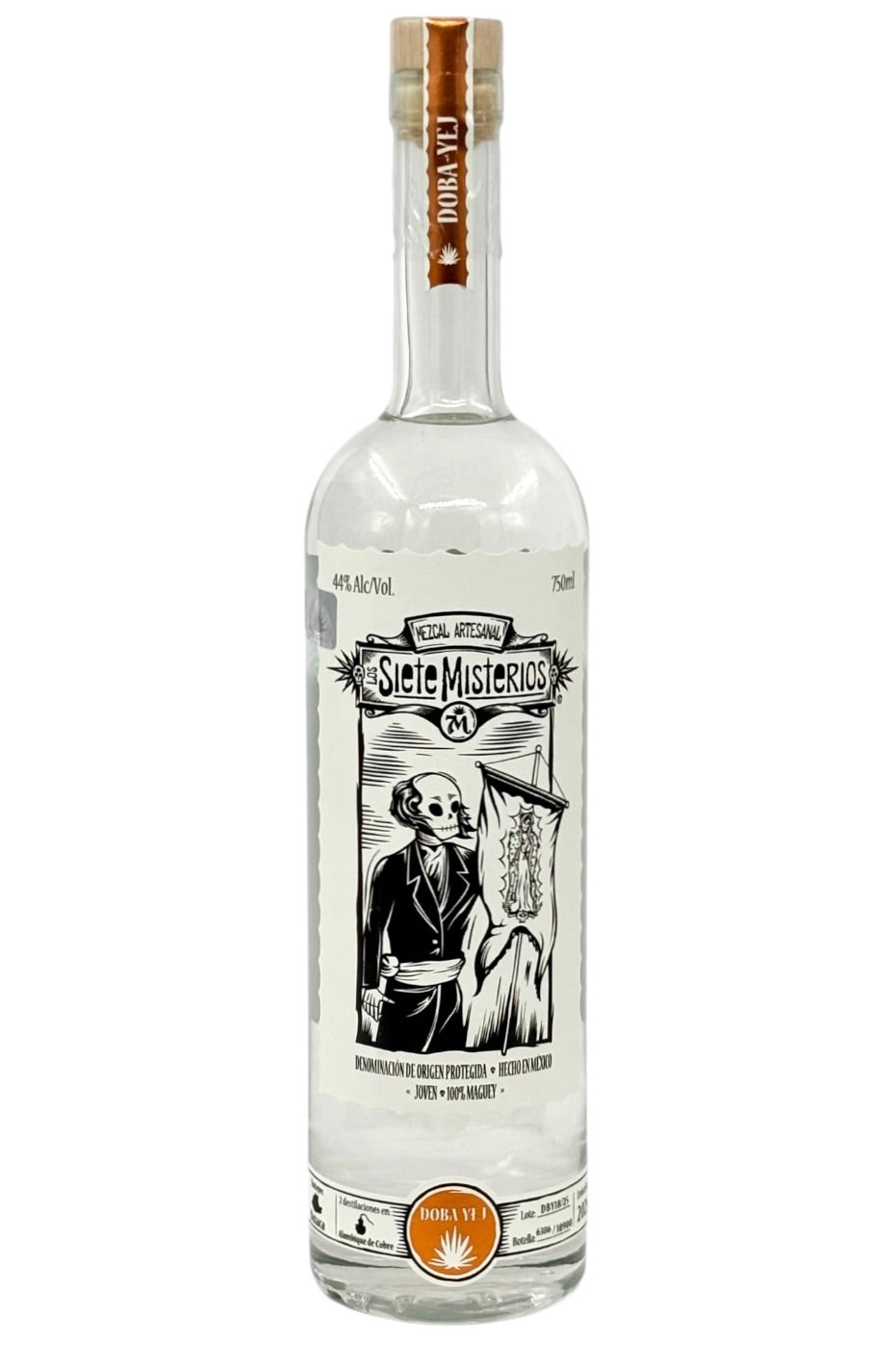 Los Siete Misterios Espadin Doba-Yej Mezcal Joven Zapotec Agave Espadin Oaxaca Mexico Julio Eduardo Mestre Earth Pit Roasted Tahona Horse Drawn Copper Pot Still Double Distilled Traditional 40% ABV 750ml