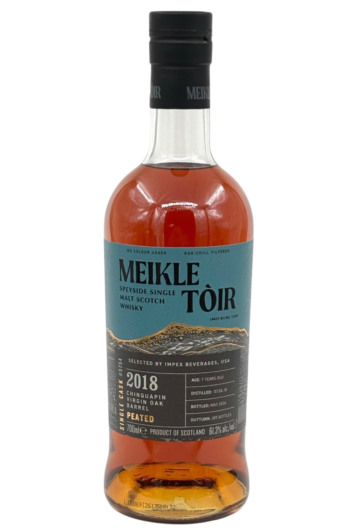 Meikle Tòir The Chinquapin One — Single Cask 5754 7 Year Old Peated Speyside Single Malt Scotch Whisky 700ml by GlenAllachie