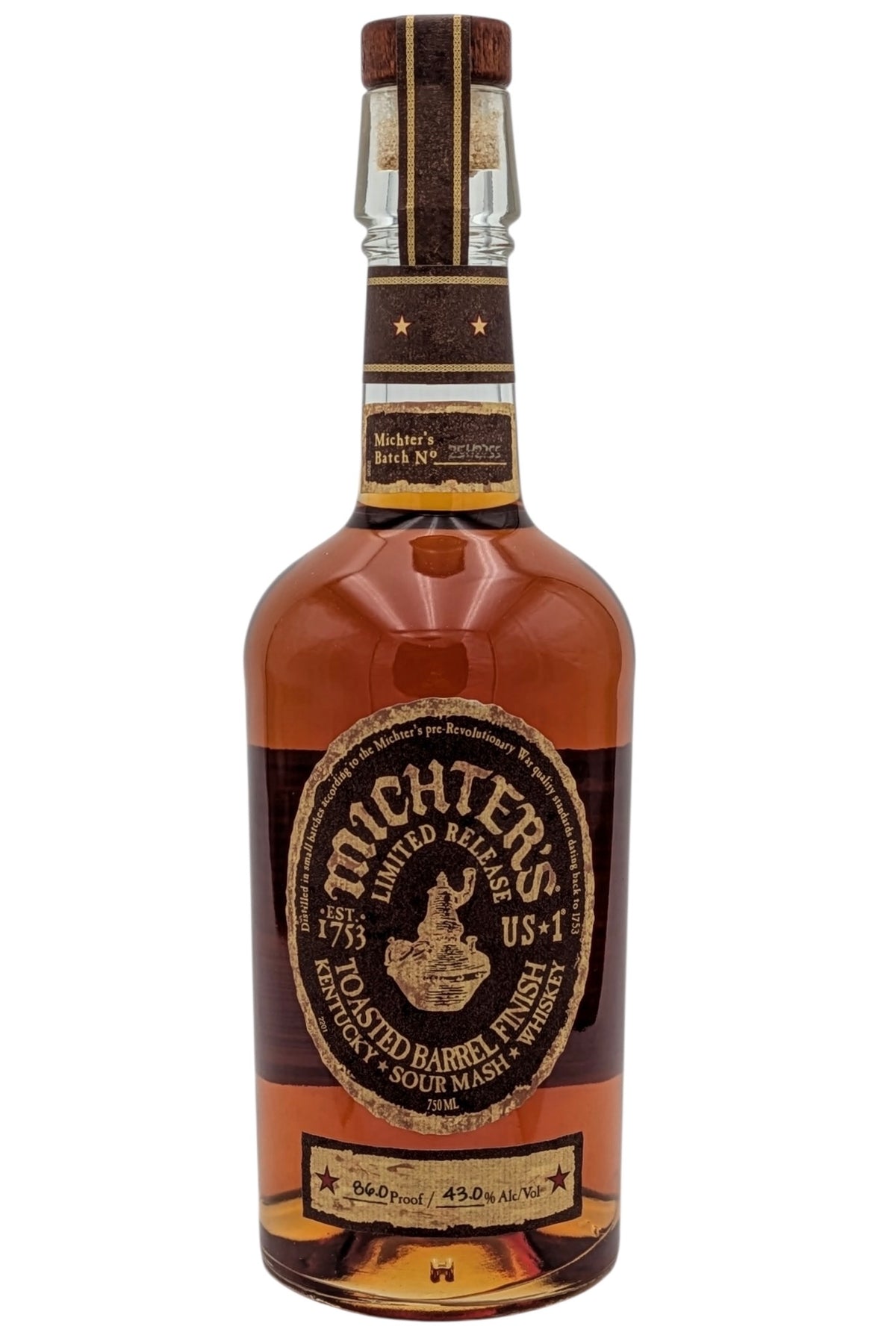 Michter's 2025 Release Toasted Barrel Finish Sour Mash Bourbon Whiskey