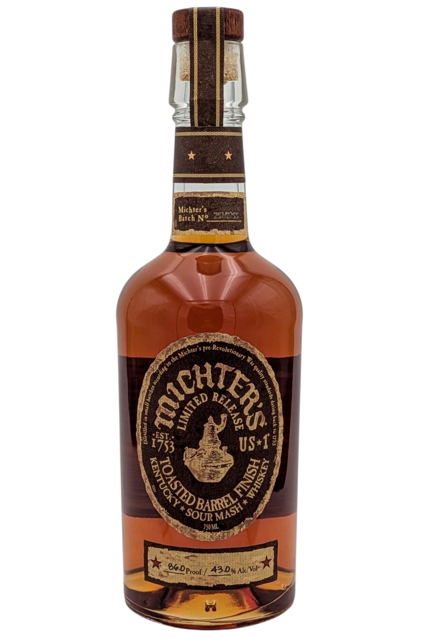 Michter's 2025 Release Toasted Barrel Finish Sour Mash Bourbon Whiskey
