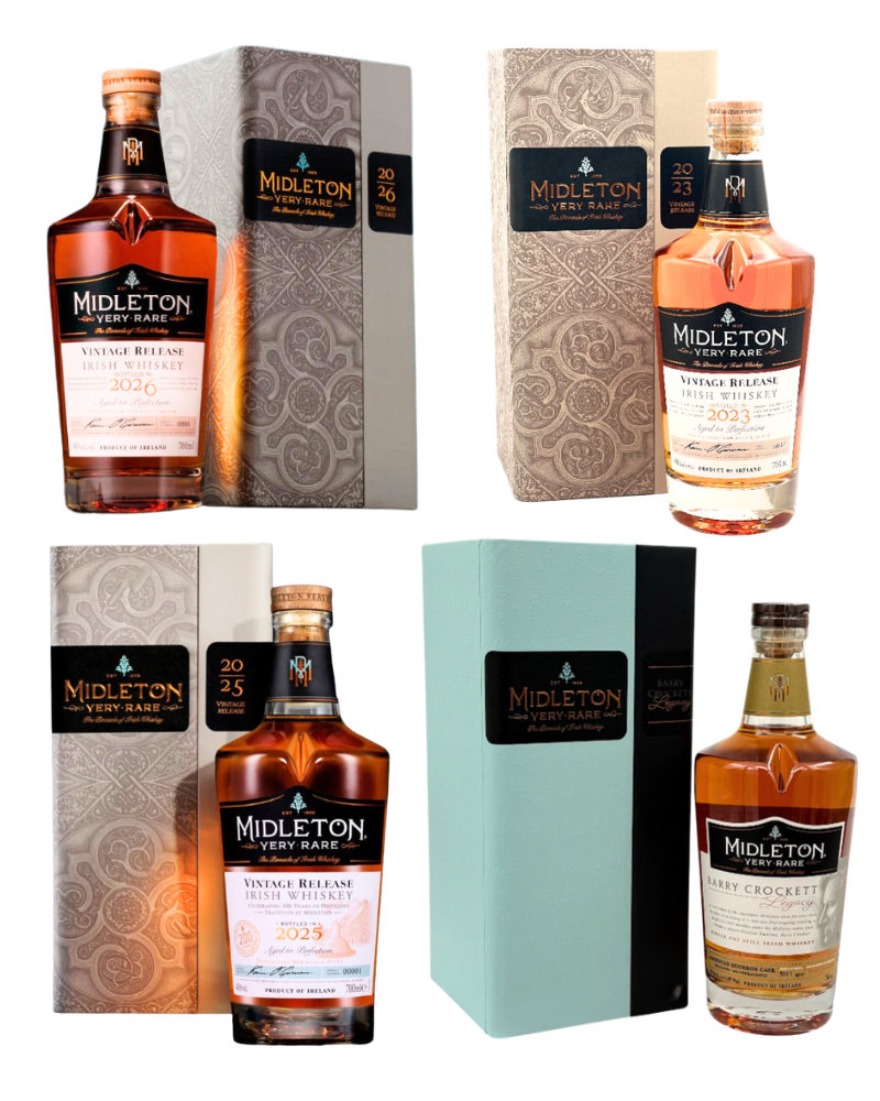 Midleton Very Rare – The Legacy Collection | 2023, 2025 & 2026 Vintage Releases + Barry Crockett Legacy | 4-Bottle Irish Whiskey Set