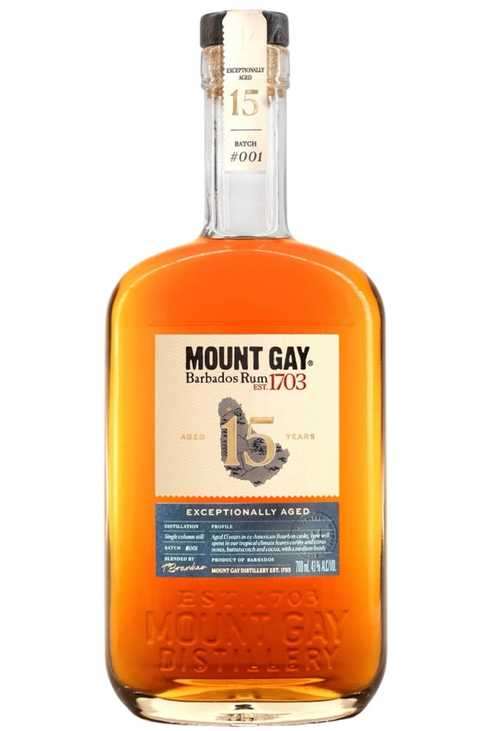 Buy Mount Gay Exceptionally Aged 15 Year Old Rum Barbados 700ml Online