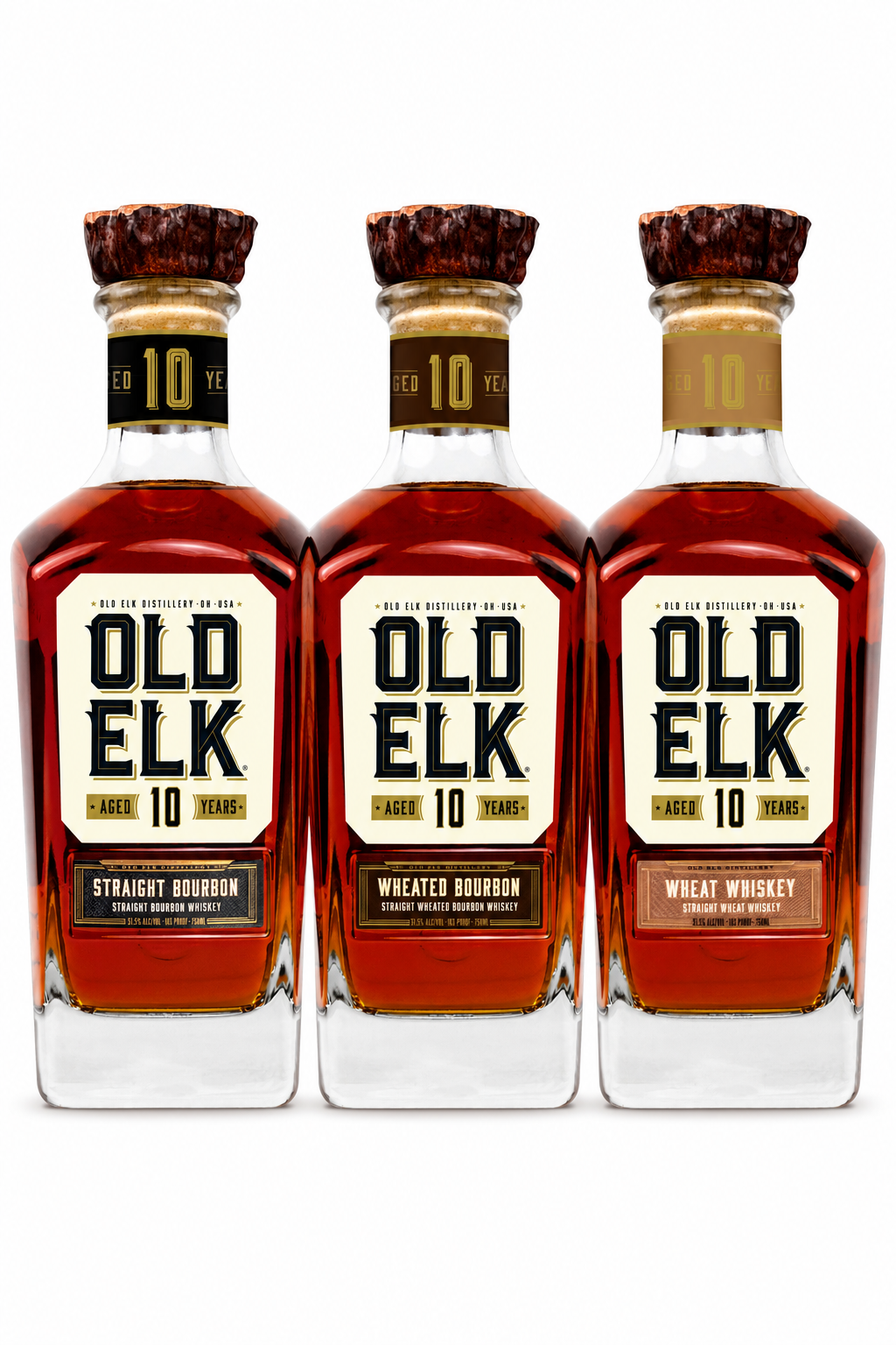 Old Elk 10-Year Collection Bundle | All 3 Whiskies — Straight Bourbon, Wheated Bourbon & Straight Wheat Whiskey | 3 x 750ml