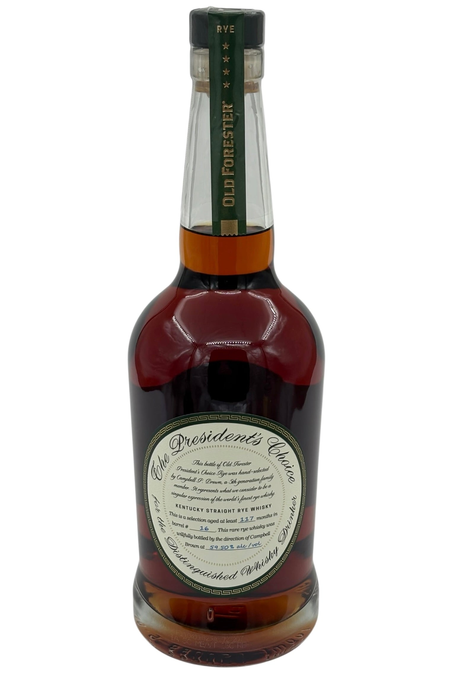 Old Forester "The President's Choice" Kentucky Straight Rye Whisky