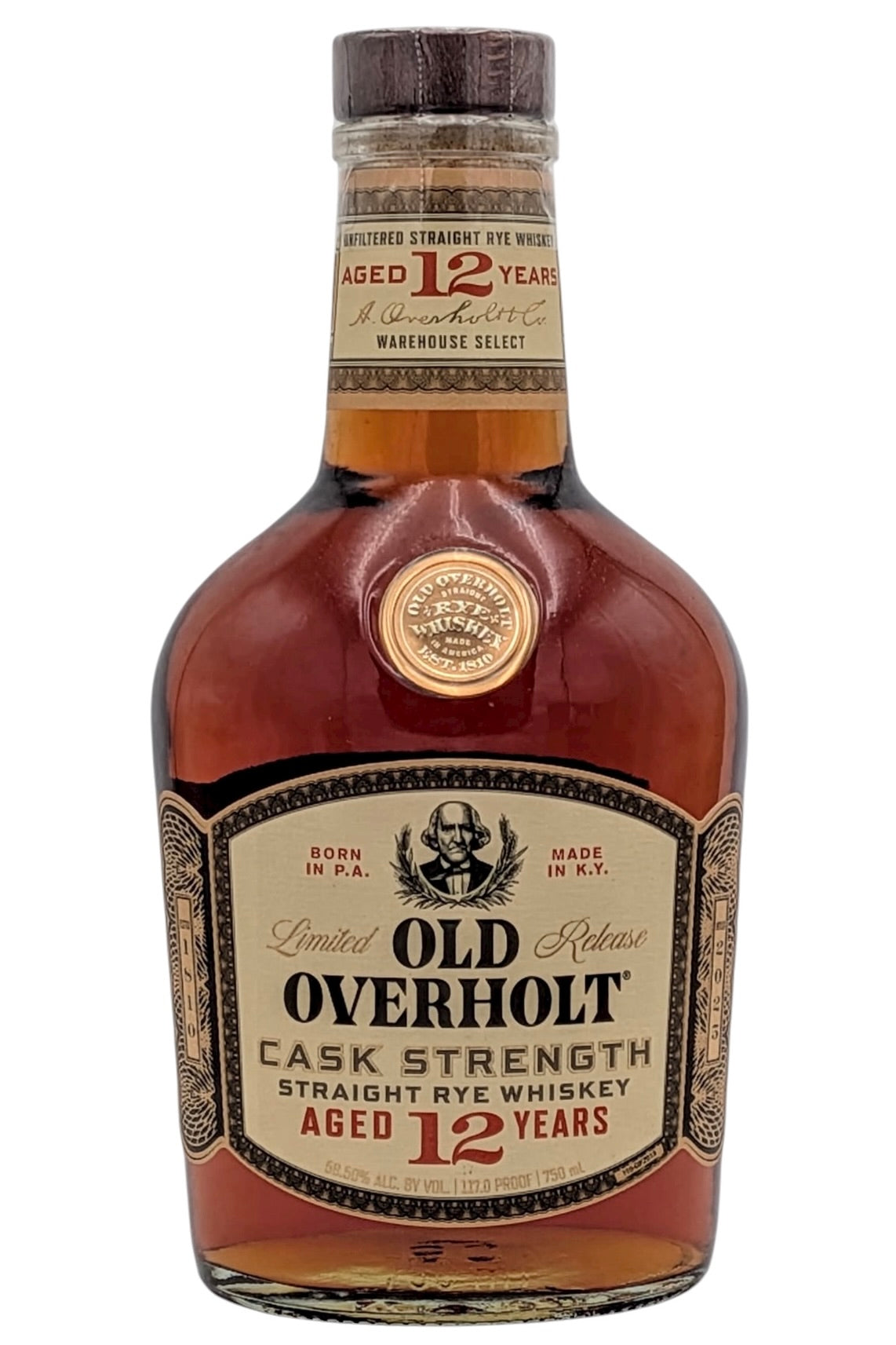Old Overholt 12 Year Old Cask Strength Rye Whiskey