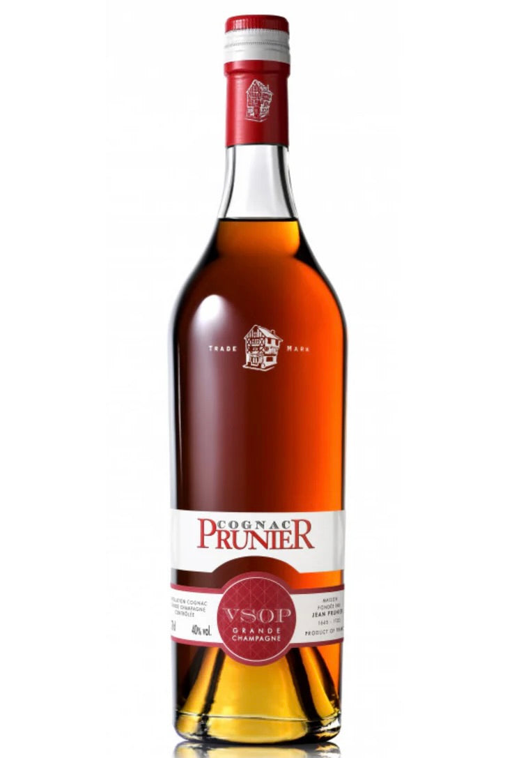Prunier VSOP Grande Champagne Cognac Premier Cru Fine Lees Distillation Limousin Oak 7 to 8 Years 40% ABV 750ml
