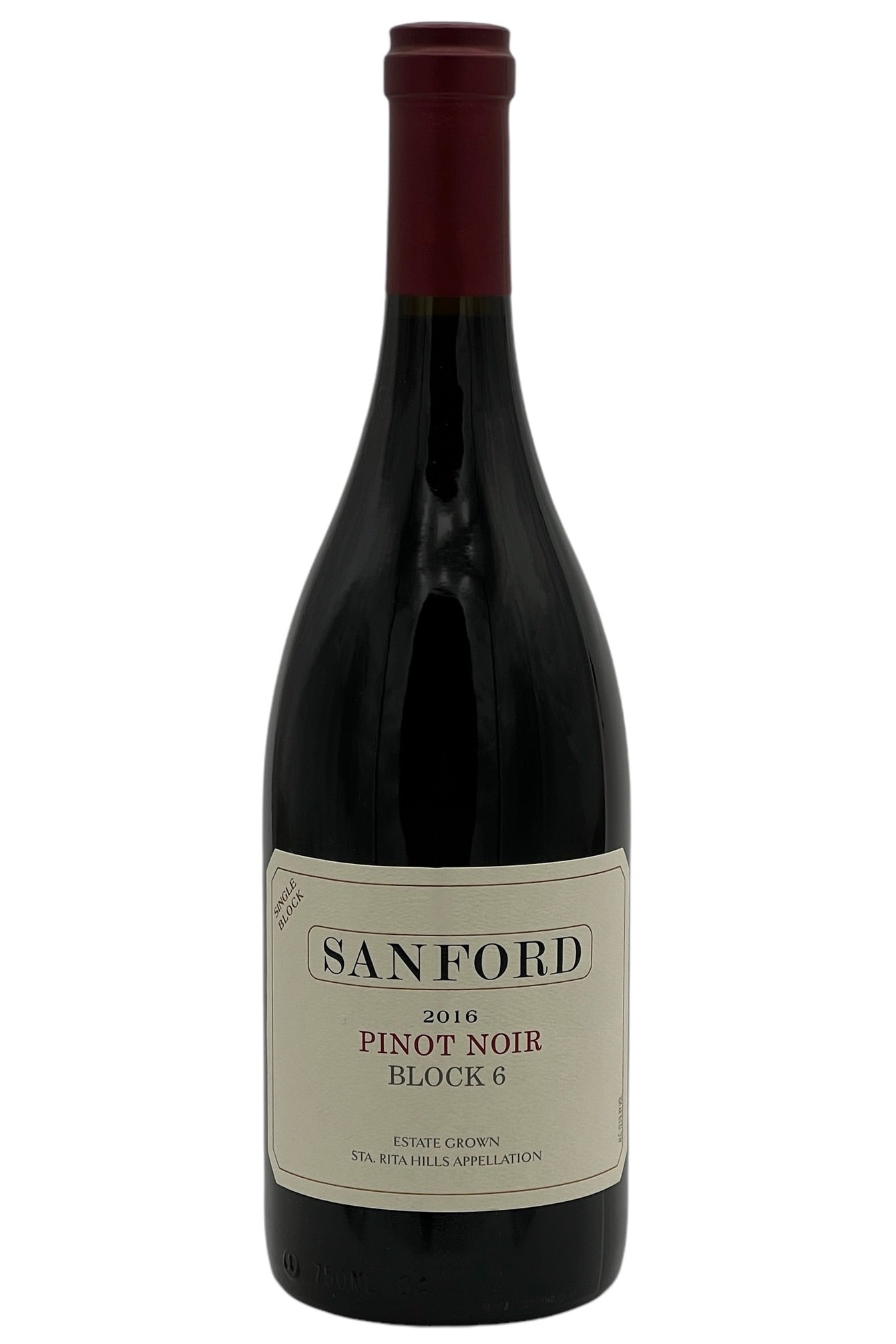 Sanford 2016 Pinot Noir Block 6 Single Block Estate Grown Sanford and Benedict Vineyard Sta Rita Hills California 750ml
