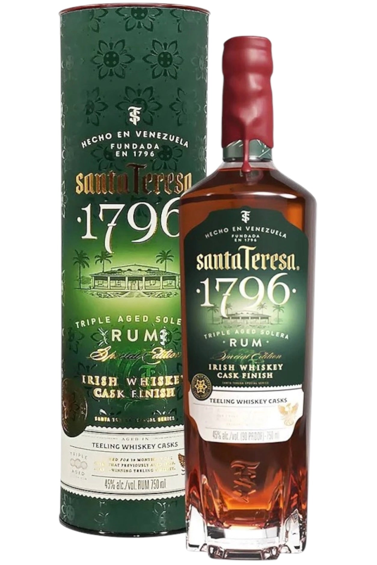 Santa Teresa 1796 Triple Aged Solera Rum Irish Whiskey Cask Finish Limited Edition 750ml