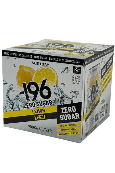 Buy Suntory -196 RTD Lemon Vodka ZERO SUGAR Seltzer 4 x 355 ml