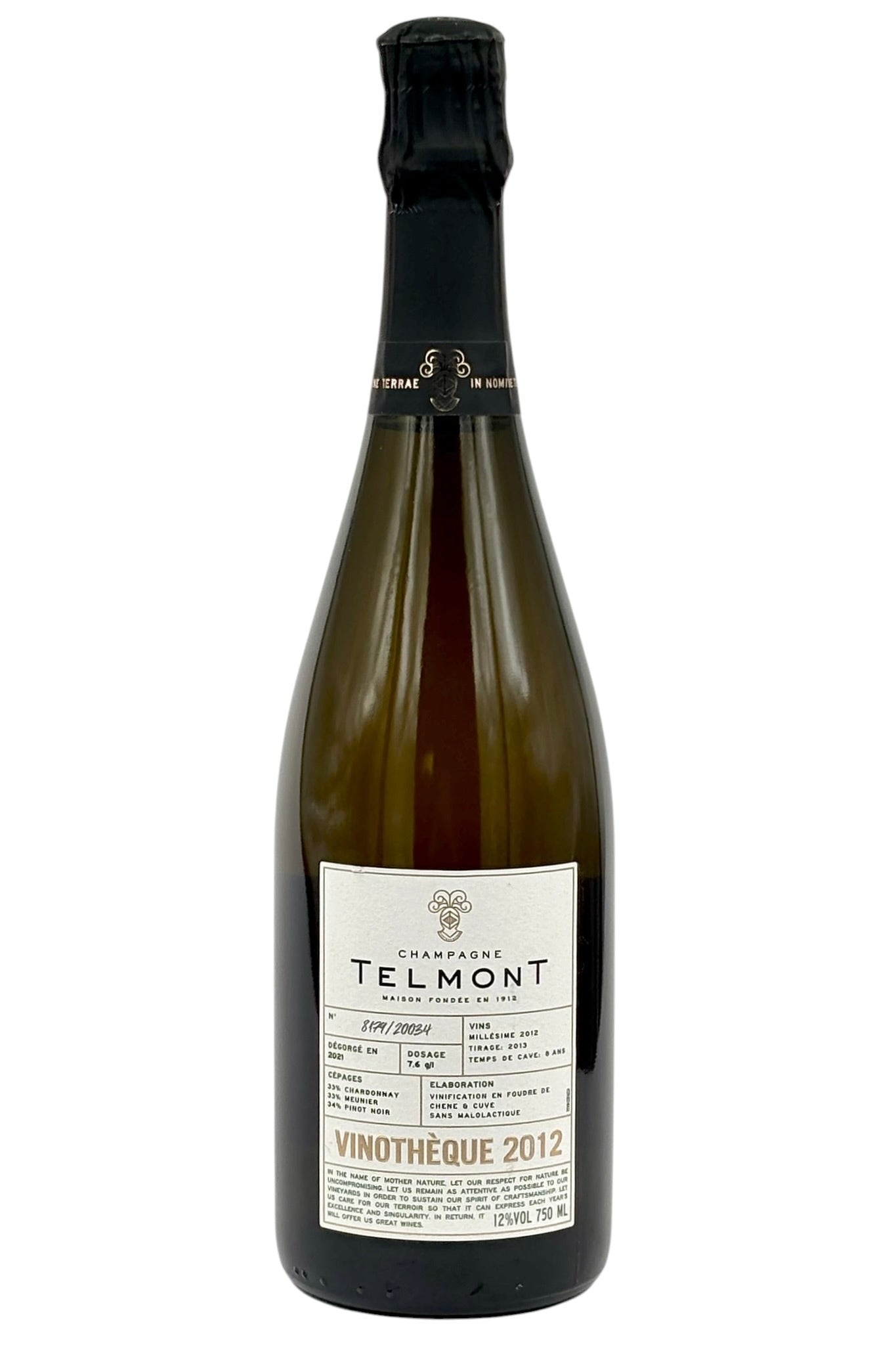 Telmont Vinothèque Vintage 2012 Brut Champagne – Late-Disgorged, Organic Estate Release