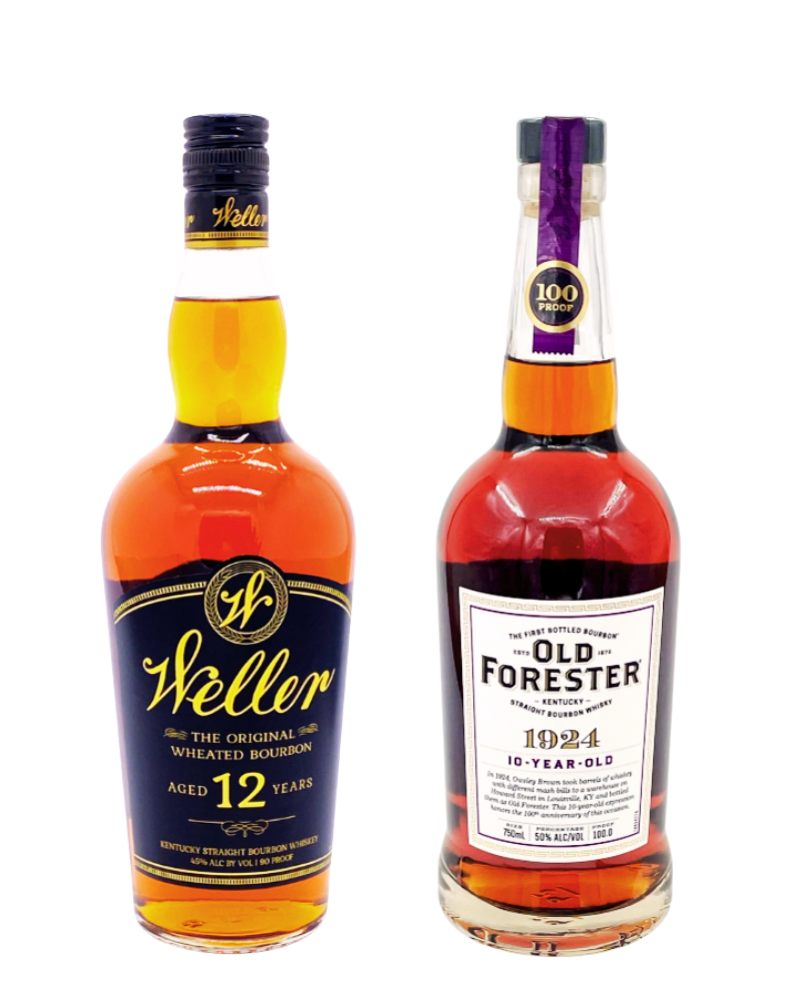 Weller 12 Year Old Bourbon Whiskey + Old Forester 1924 10 Year Old Kentucky Straight Bourbon Whisky
