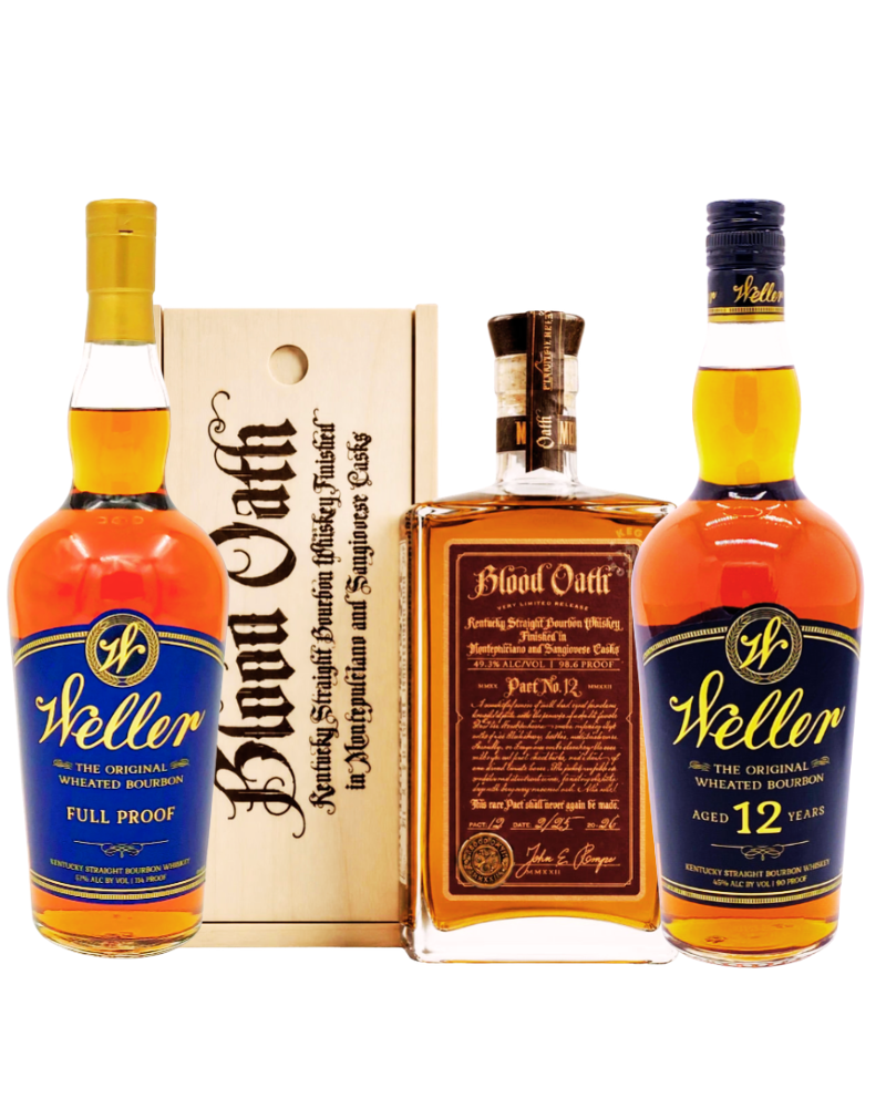 Blood Oath Pact No. 12 + Weller 12 Year Old + WL Weller Full Proof Wheated Bourbon Whiskey