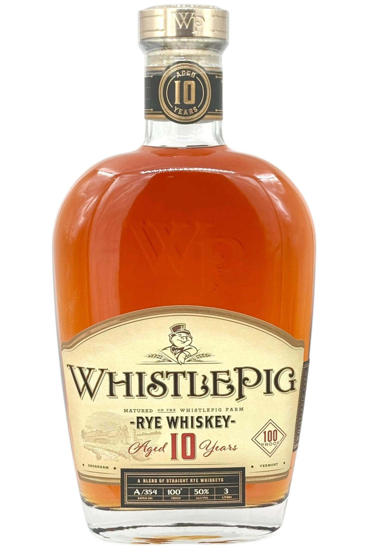 WhistlePig 10 Year Old Small Batch Straight Rye Whiskey 100 Proof 3000ml "Double Magnum"