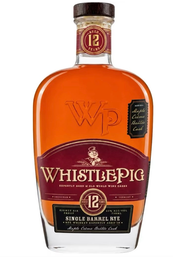 WhistlePig 12 Year Maple Crème Brûlée Cask Rye Whiskey Limited Edition 750ml
