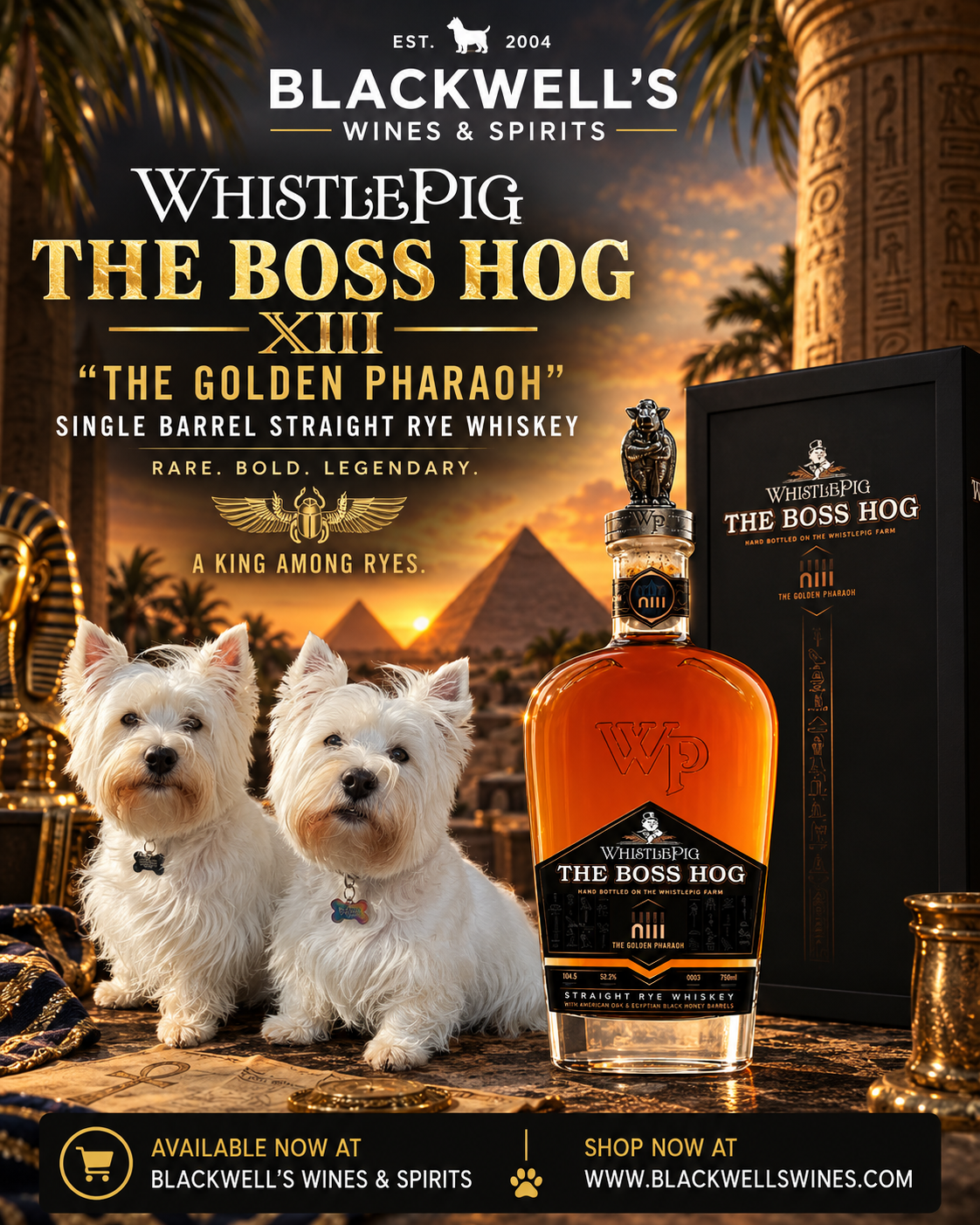 WhistlePig The Boss Hog XIII "The Golden Pharaoh" Single Barrel Straight Rye Whiskey 750ml