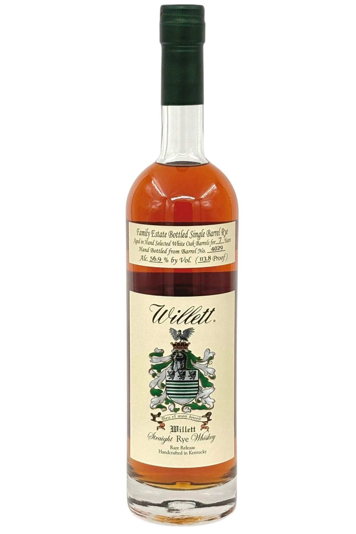 Willett Family Estate 7 Year Old Single Barrel “Freaks of the Industry” Straight Rye Whiskey Cask #4029 750ml (113.8 Proof)