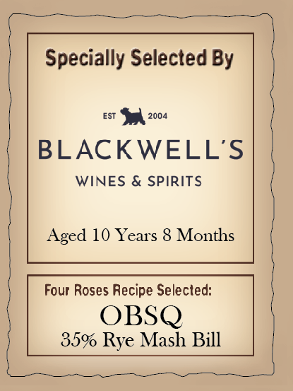 Four Roses OBSQ Blackwell's Barrel Pick 10 Year Old Cask Strength SB Bourbon Whiskey