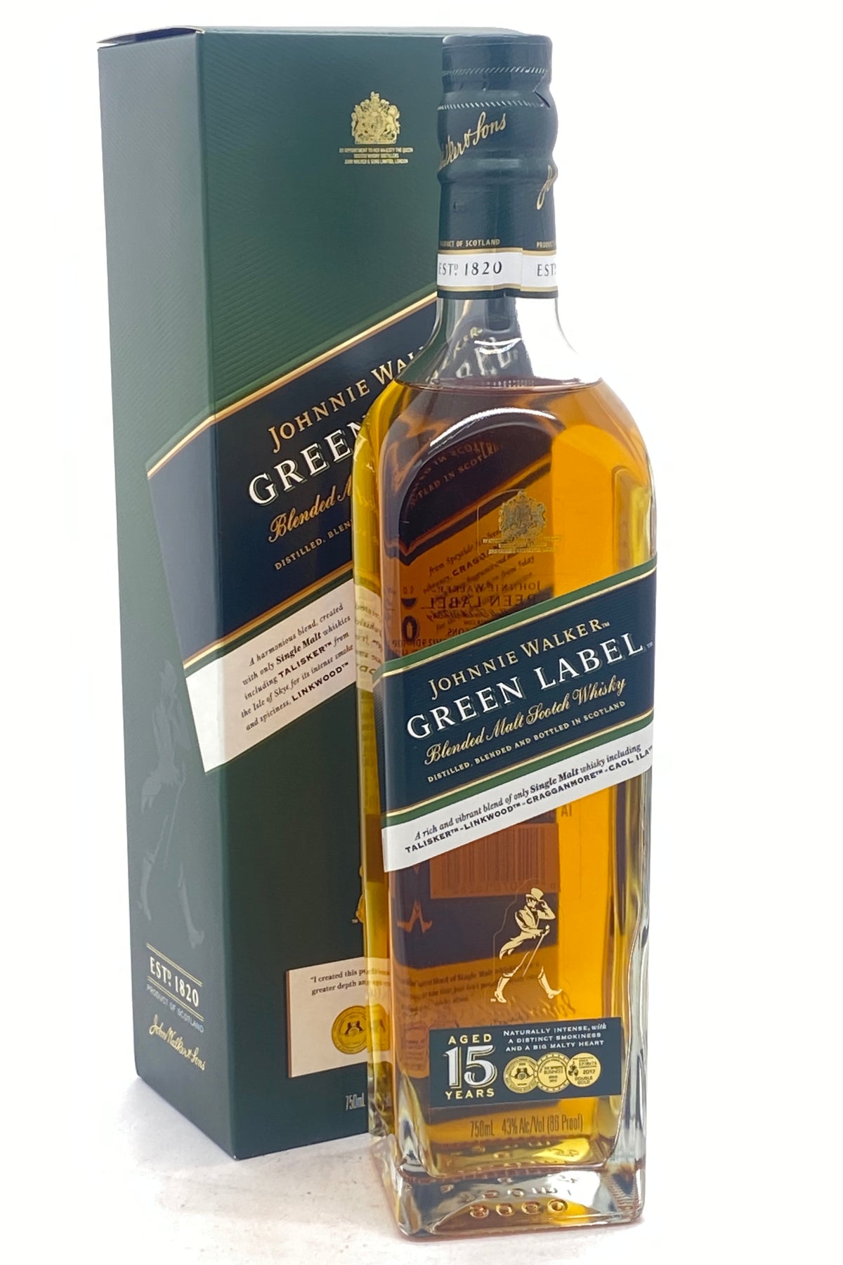 Johnnie Walker Green Label Aged 15 Years Scotch Whisky