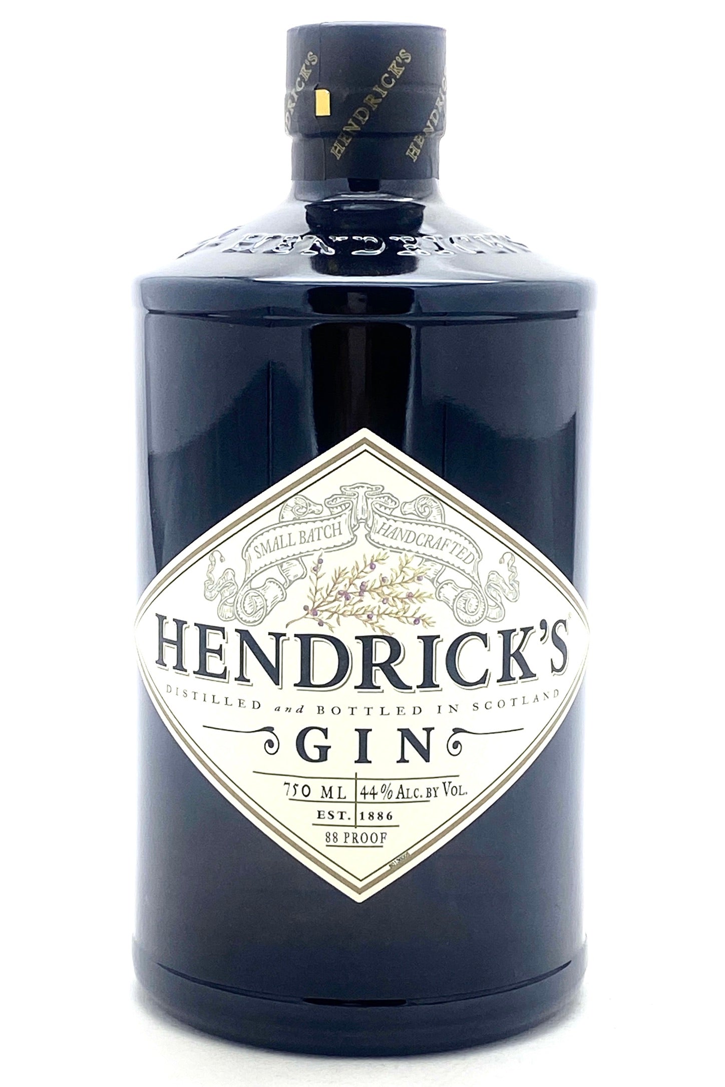 Hendrick's Gin 1 L *Empty* Dark Red / Black Opaque Embossed Glass