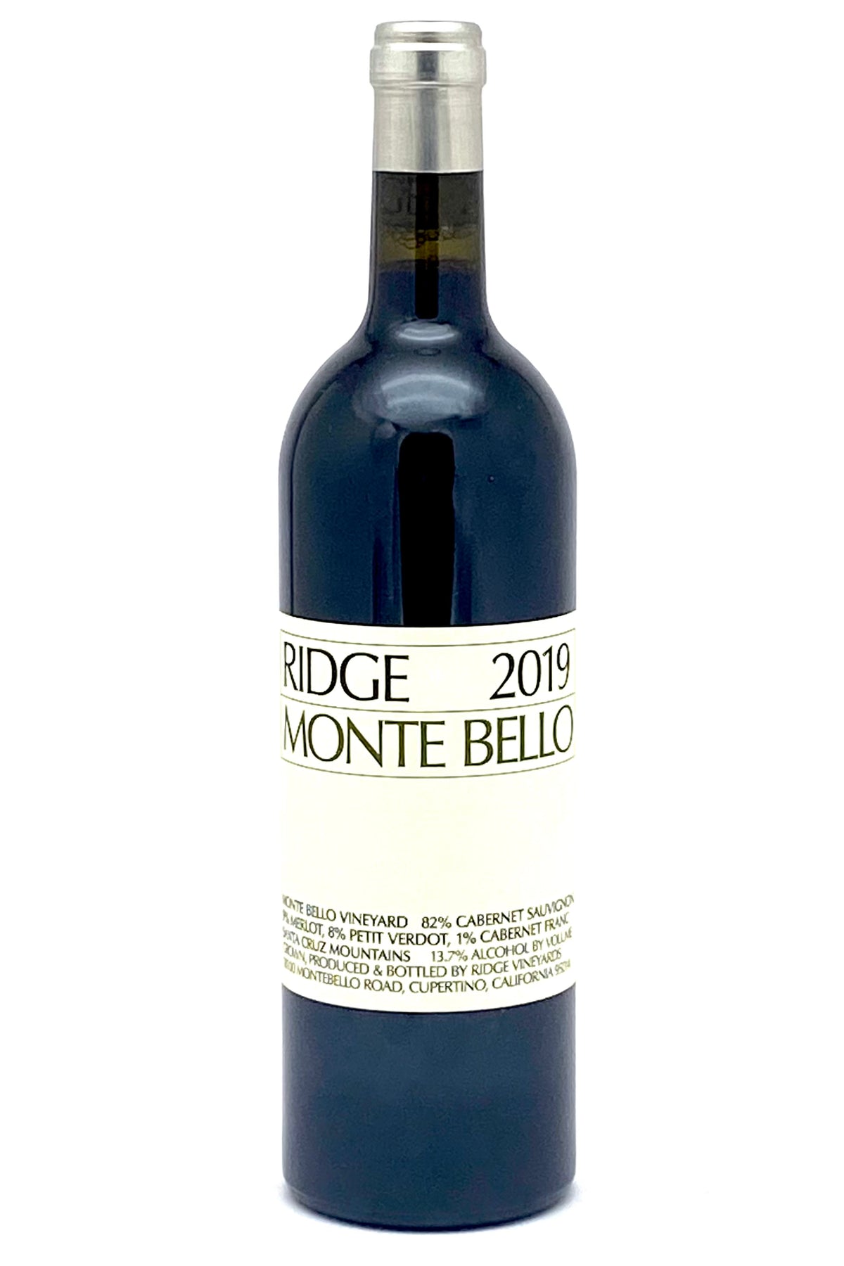Ridge 2019 Monte Bello Estate Red Wine Santa Cruz Mountains