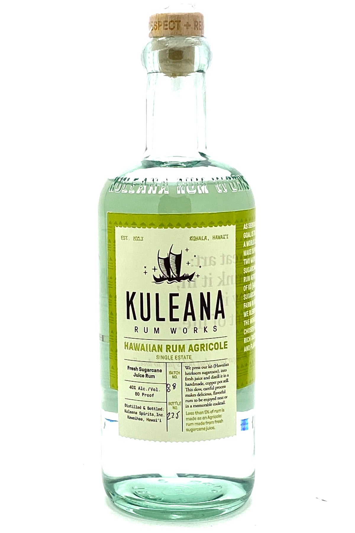 Kuleana Rum Works Hawaiian Single Estate Rum Agricole
