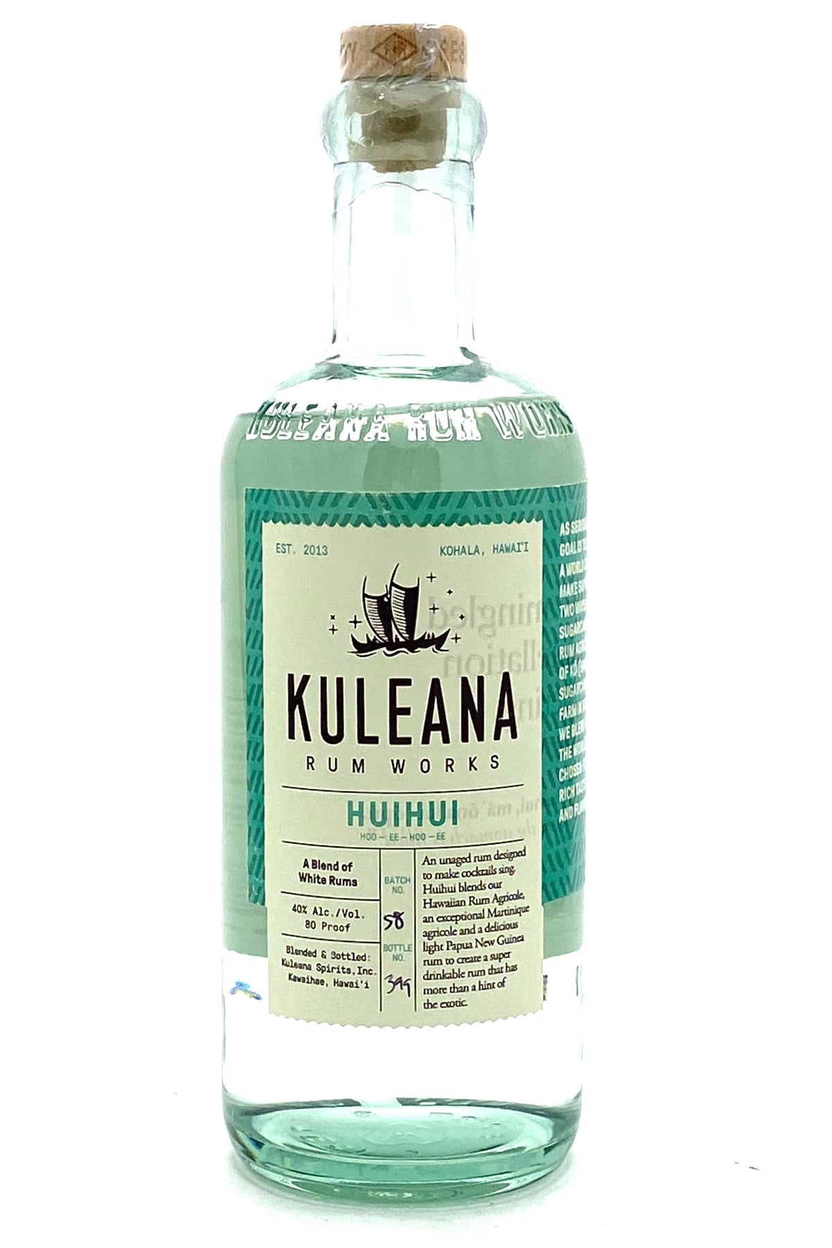 Kuleana Rum Works Huihui Hawaiian Blended White Rum