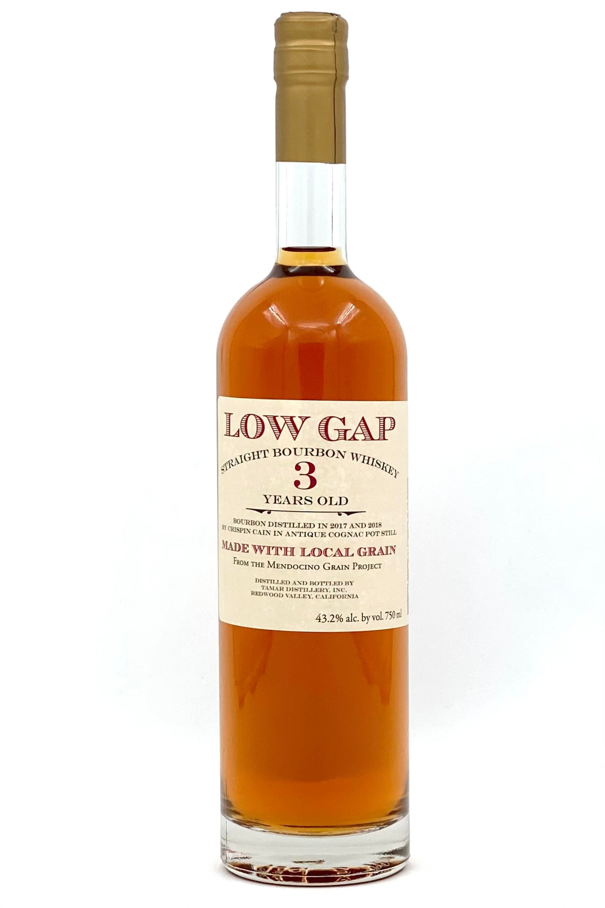 Low Gap "Distilled in 2021" California Straight Bourbon Whiskey | Tamar Distillery, Mendocino