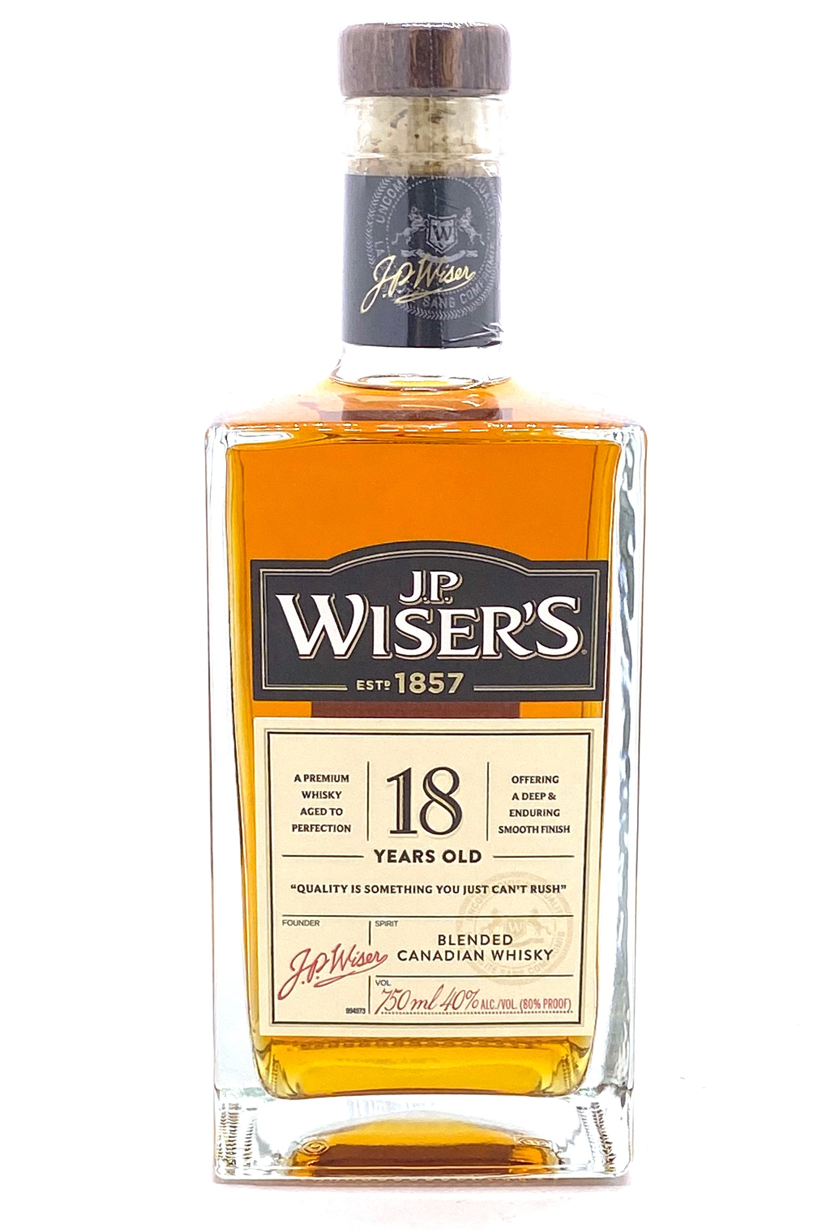 J.P. Wiser's 18 Year Old Blended Canadian Whisky 750ml