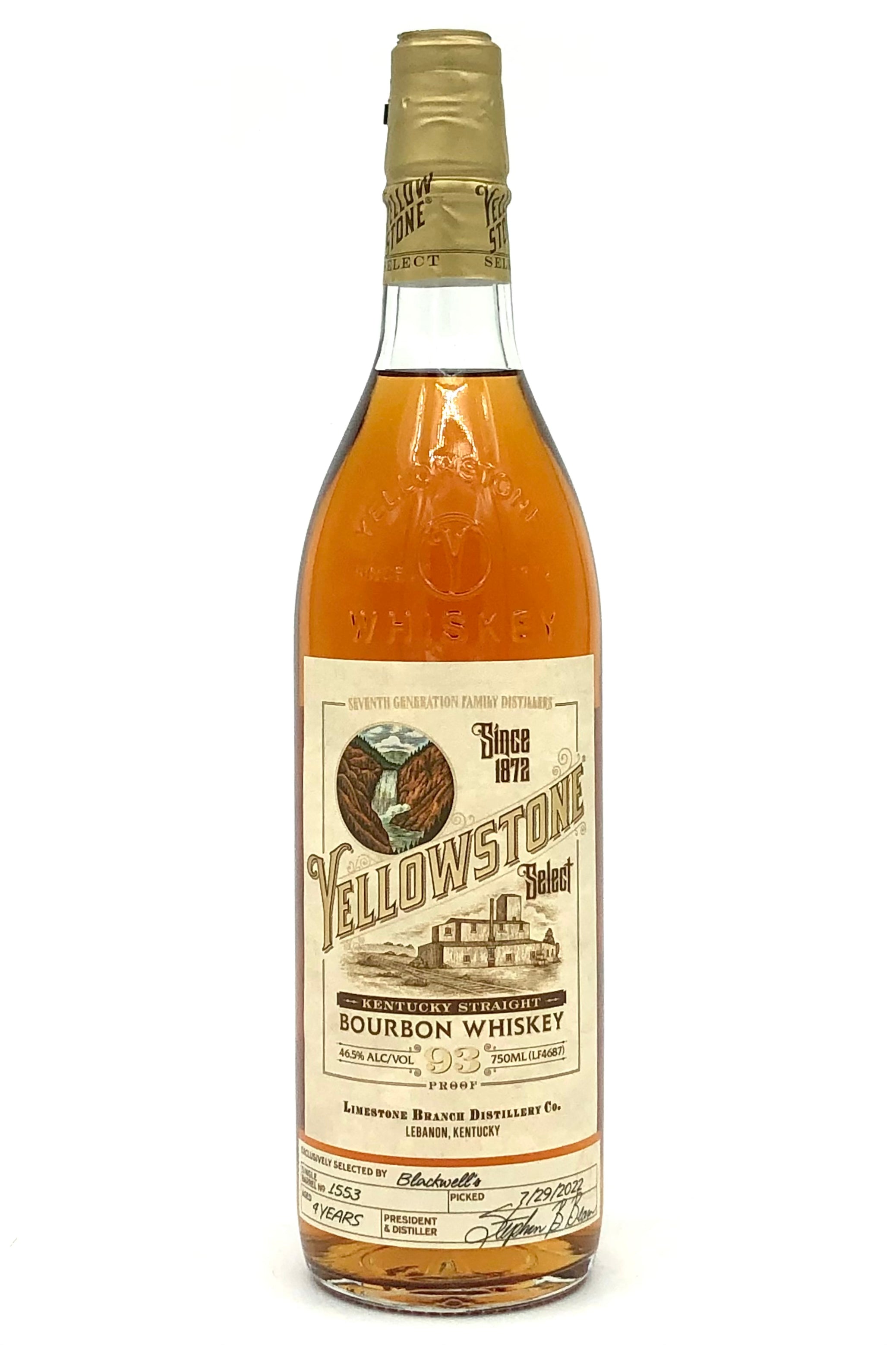 Buy Yellowstone Blackwell's Pick Single Barrel Bourbon Whiskey Online